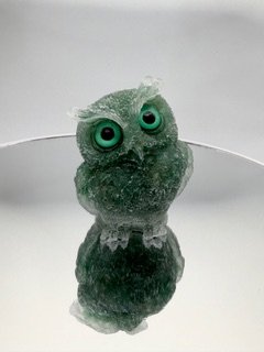 Green Jade Owl Figurine