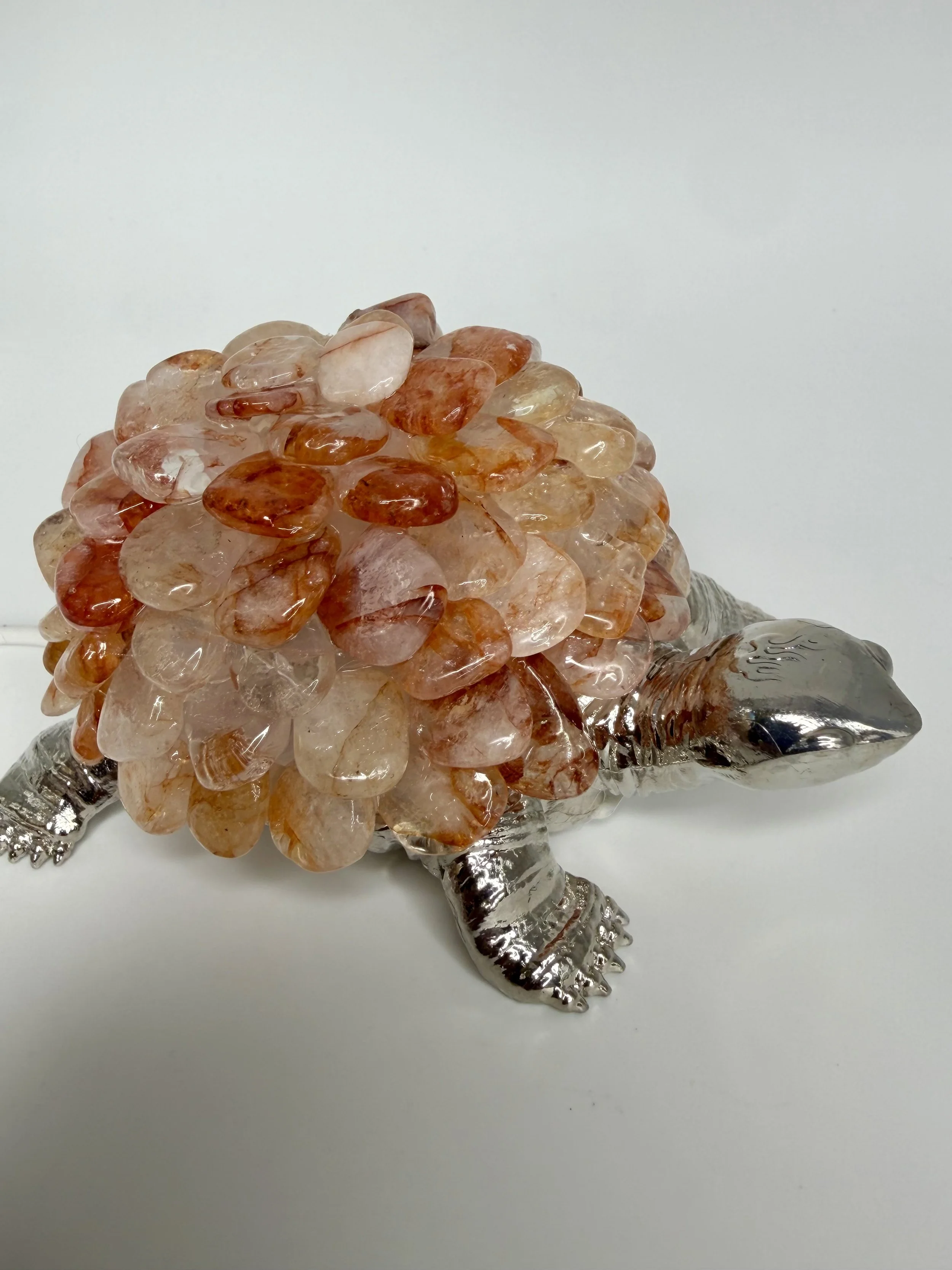 Red Hematite Rutilated Quartz Turtle