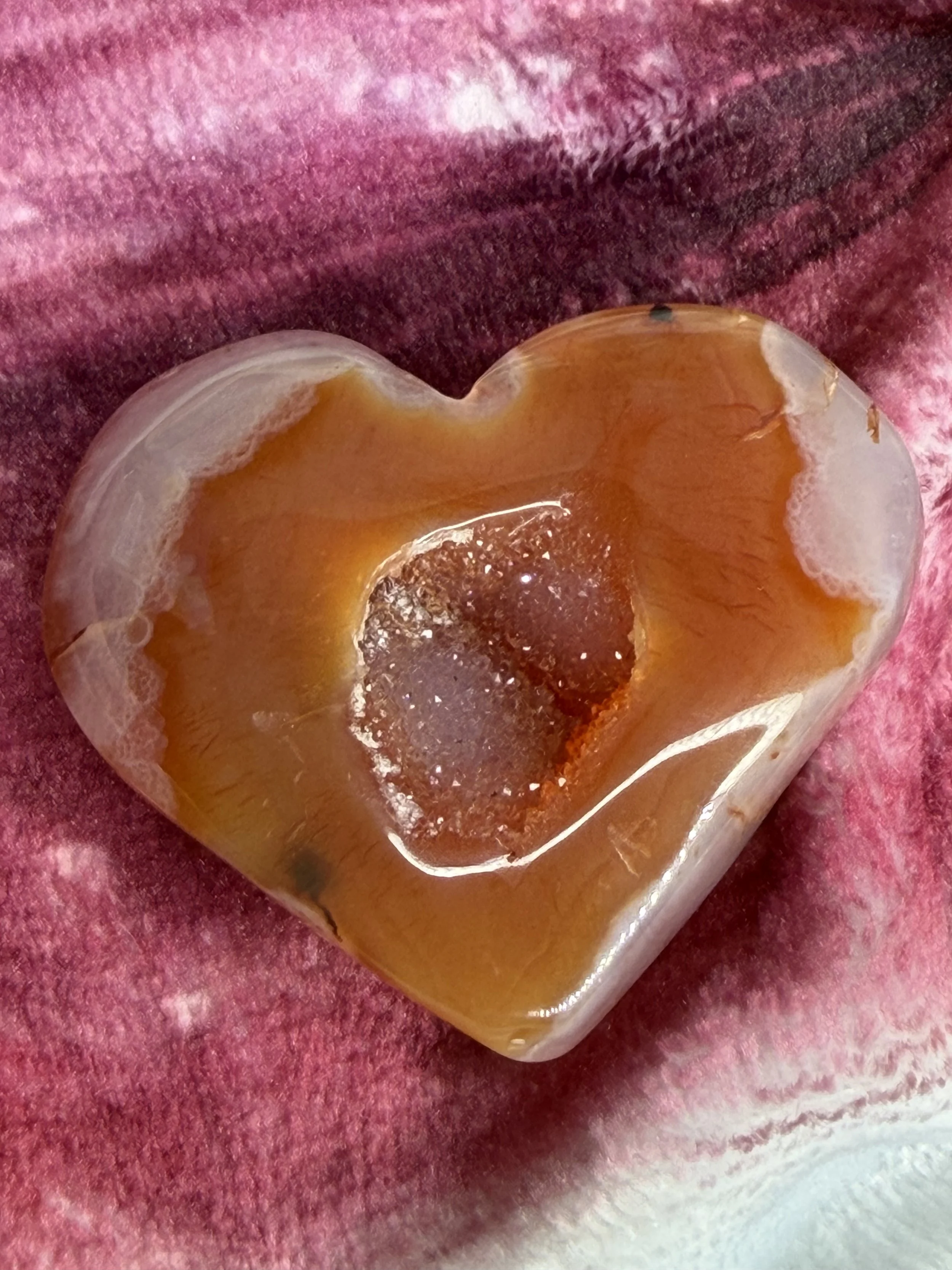 Carnelian Agate Druzy Heart