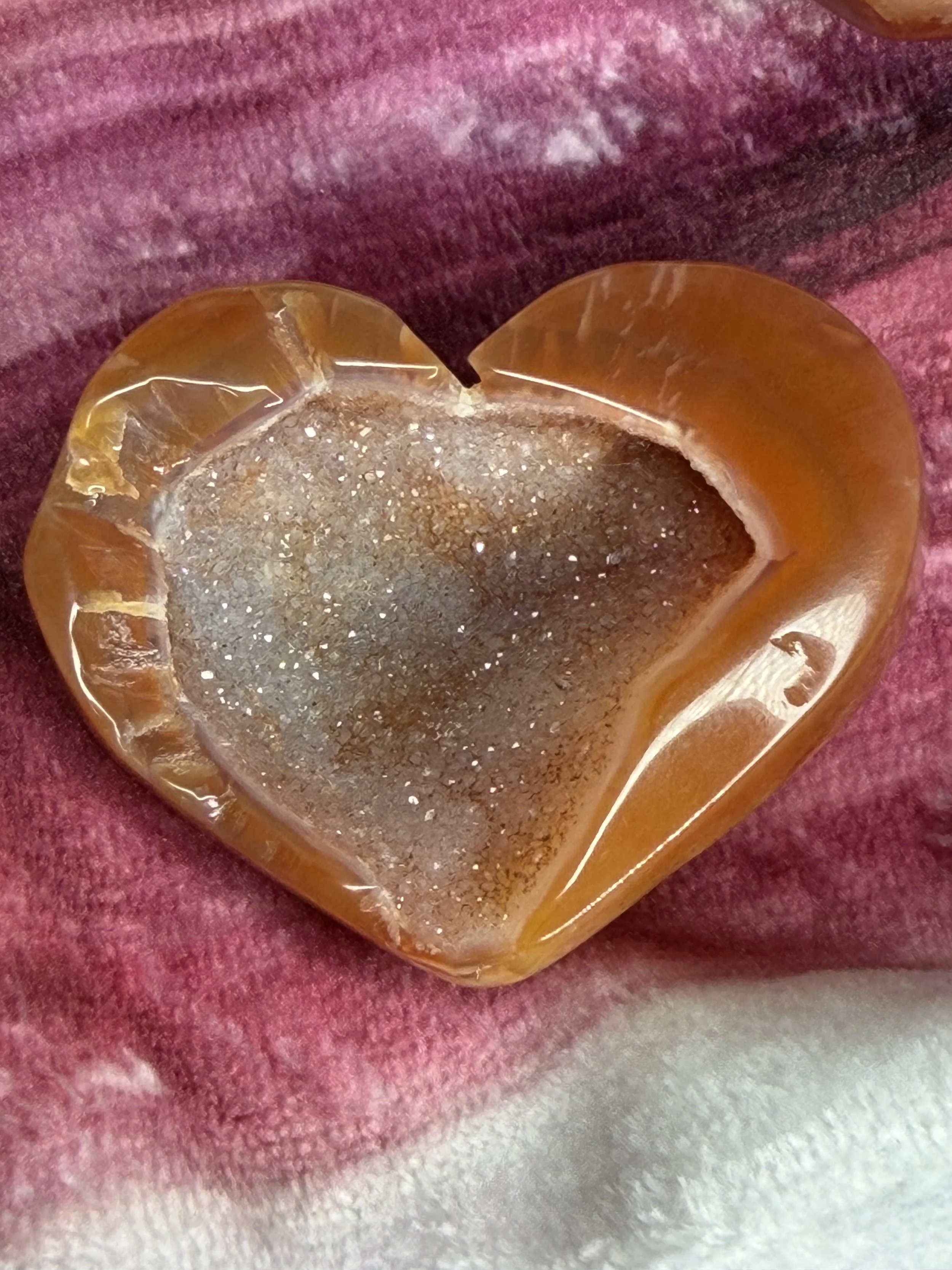 Carnelian Agate Druzy Heart