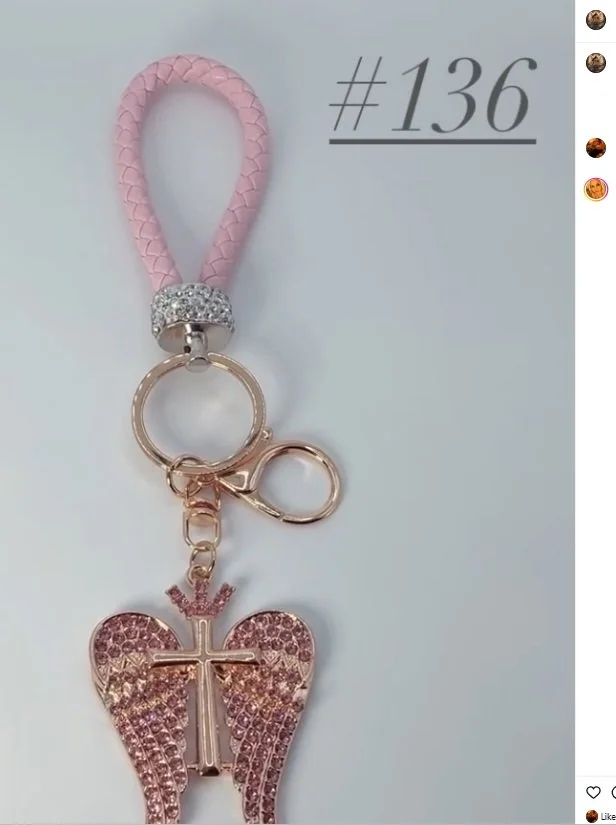 Pink Angel Wings Keychain