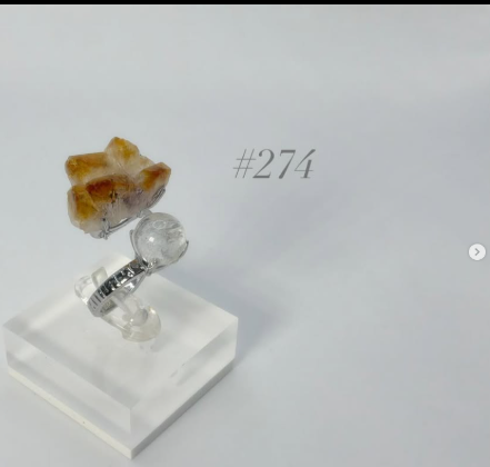 Citrine + Clear Quartz Cluster Ring
