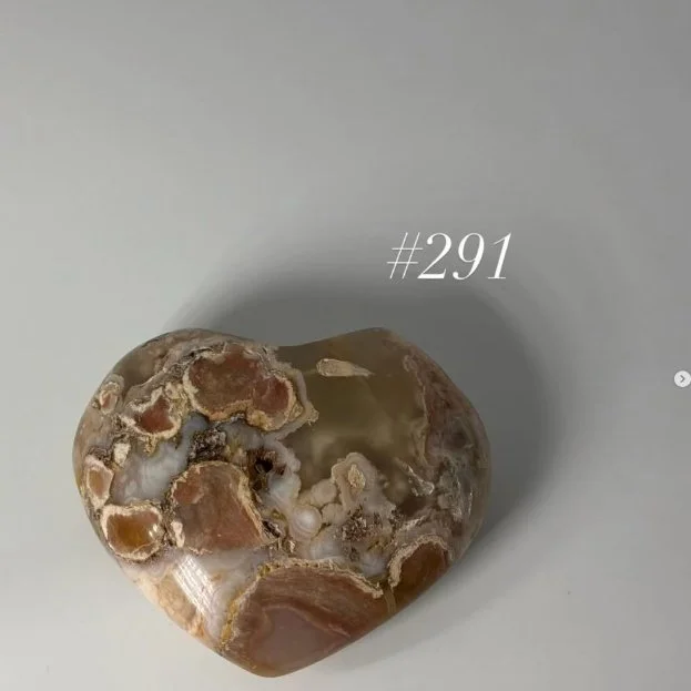 Flower Agate Heart Bath Stone