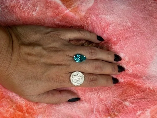Neon Blue YAG — 11.01 ct Pear Brilliant Cut