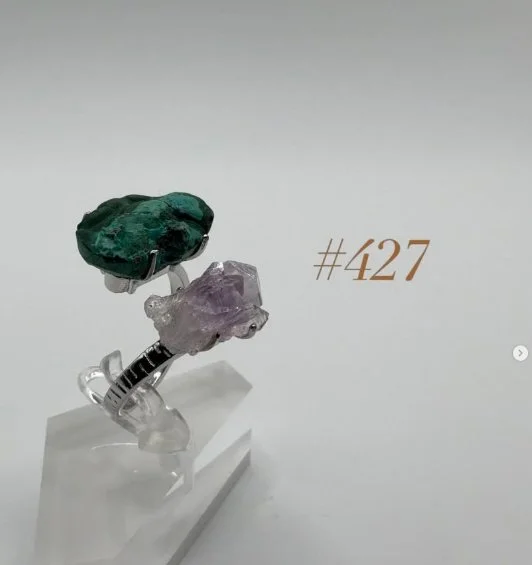 Amethyst & Malachite Ring