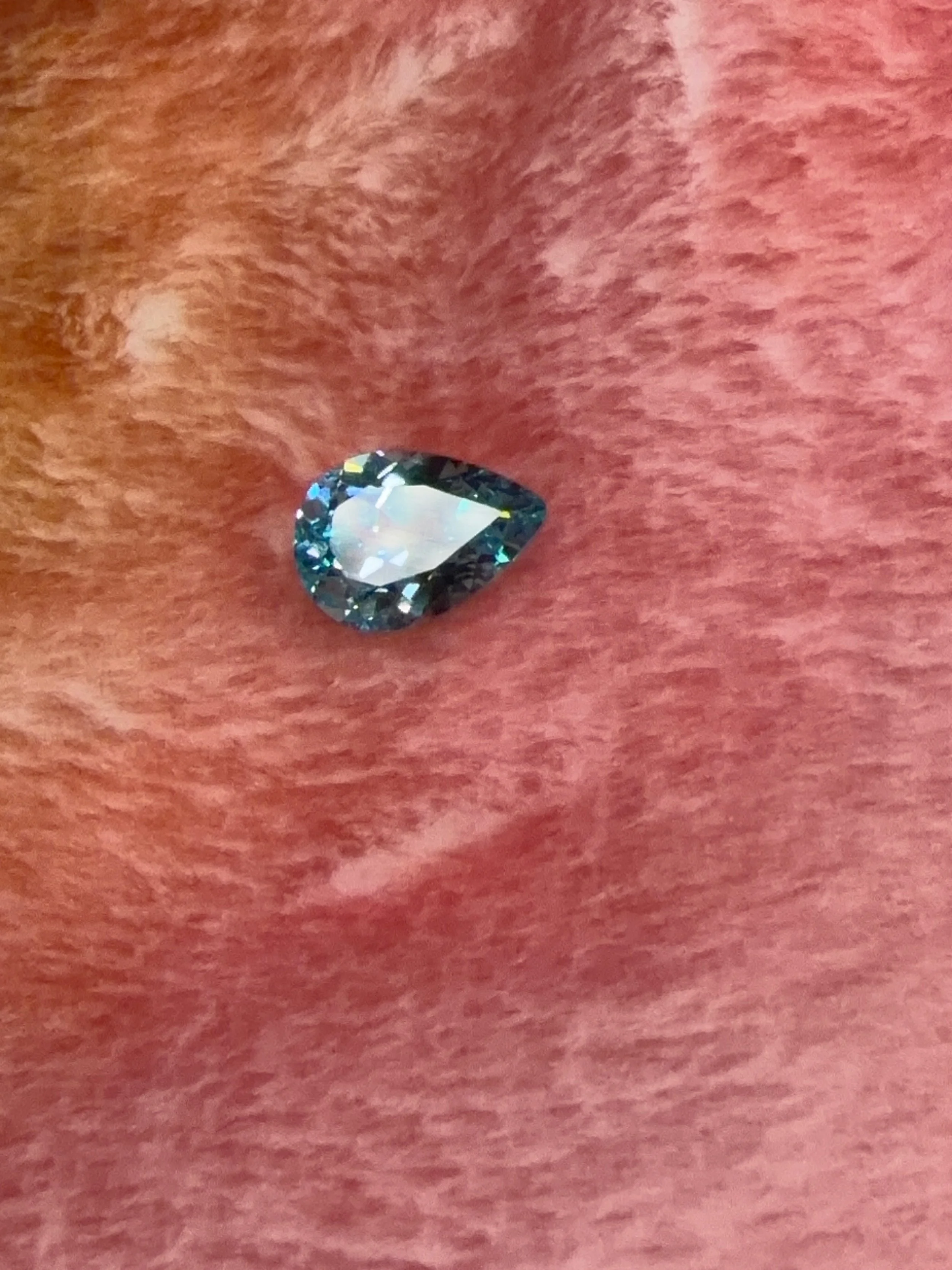 Neon Blue YAG — Pear Cut — 3.202 ct