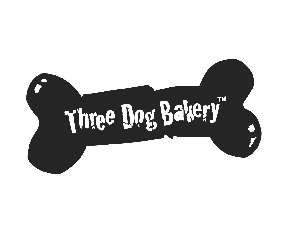 Logo of The Dog Bakery, shaped like a dog biscuit.
