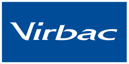 Virbac logo on a blue background.