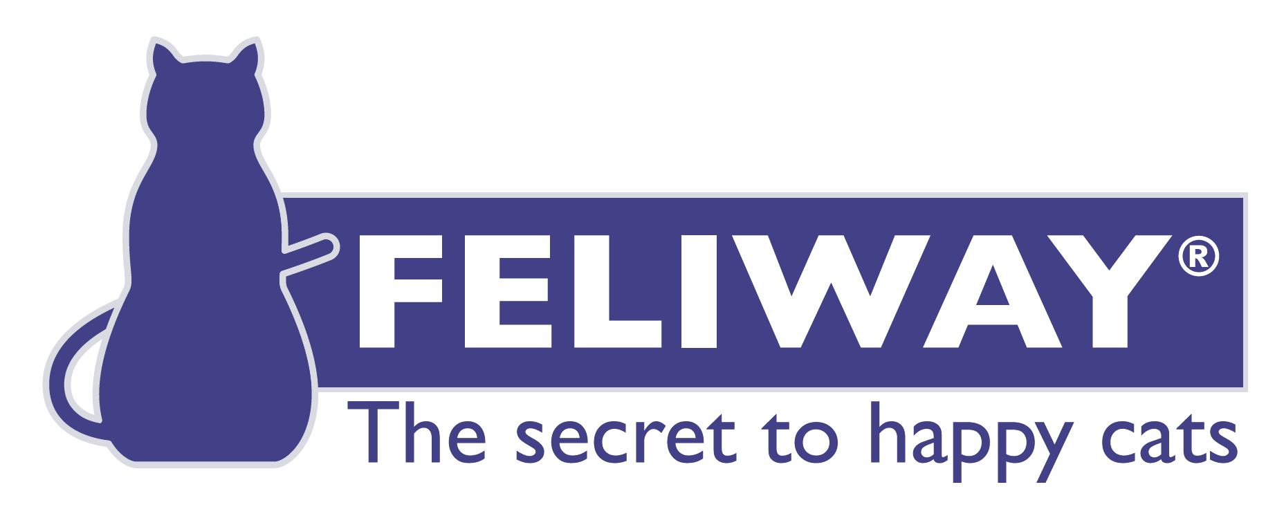 Logo of Felway with a silhouette of a sitting cat, tagline 'The secret to happy cats'.