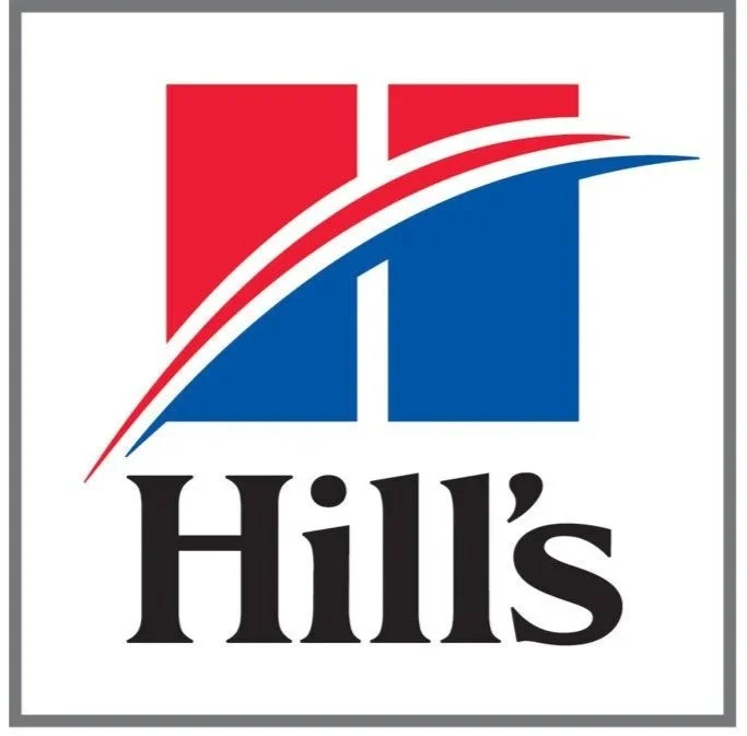 Hills logo in blue and red with the word 'Hills' in black below.
