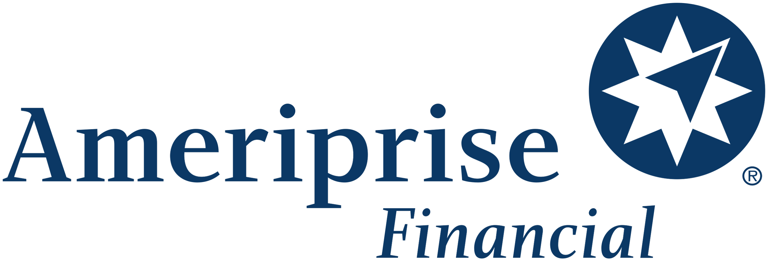 Ameriprise Financial logo with a stylized star inside a circle to the right of the company name