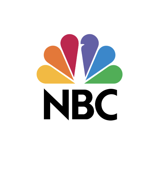 NBC logo with a multicolored peacock and bold black letters