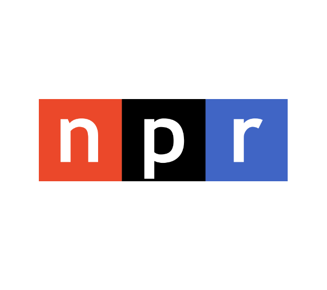 NPR logo with red, black, and blue blocks behind the white letters n, p, r.
