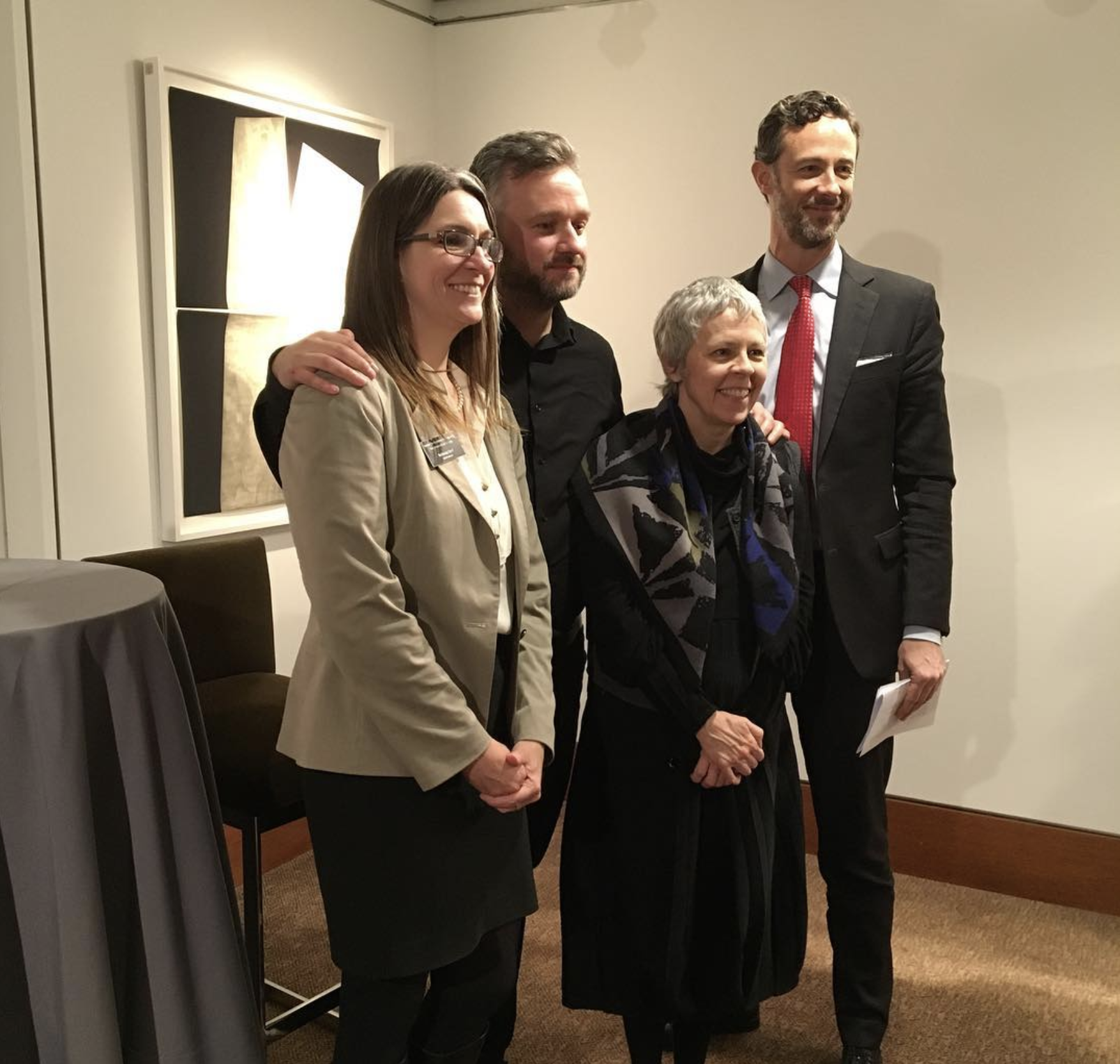 March 28, 2017 - 

Tonight's speakers @christiesinc Rebecca Senf, Mishka Henner, Denise Bethel, and Darius Himes. A stellar group! Note the stellar work by artist Alison Rossiter at the rear #cntrforcreativephoto #beckysenfcurator #mishkahenner #deni