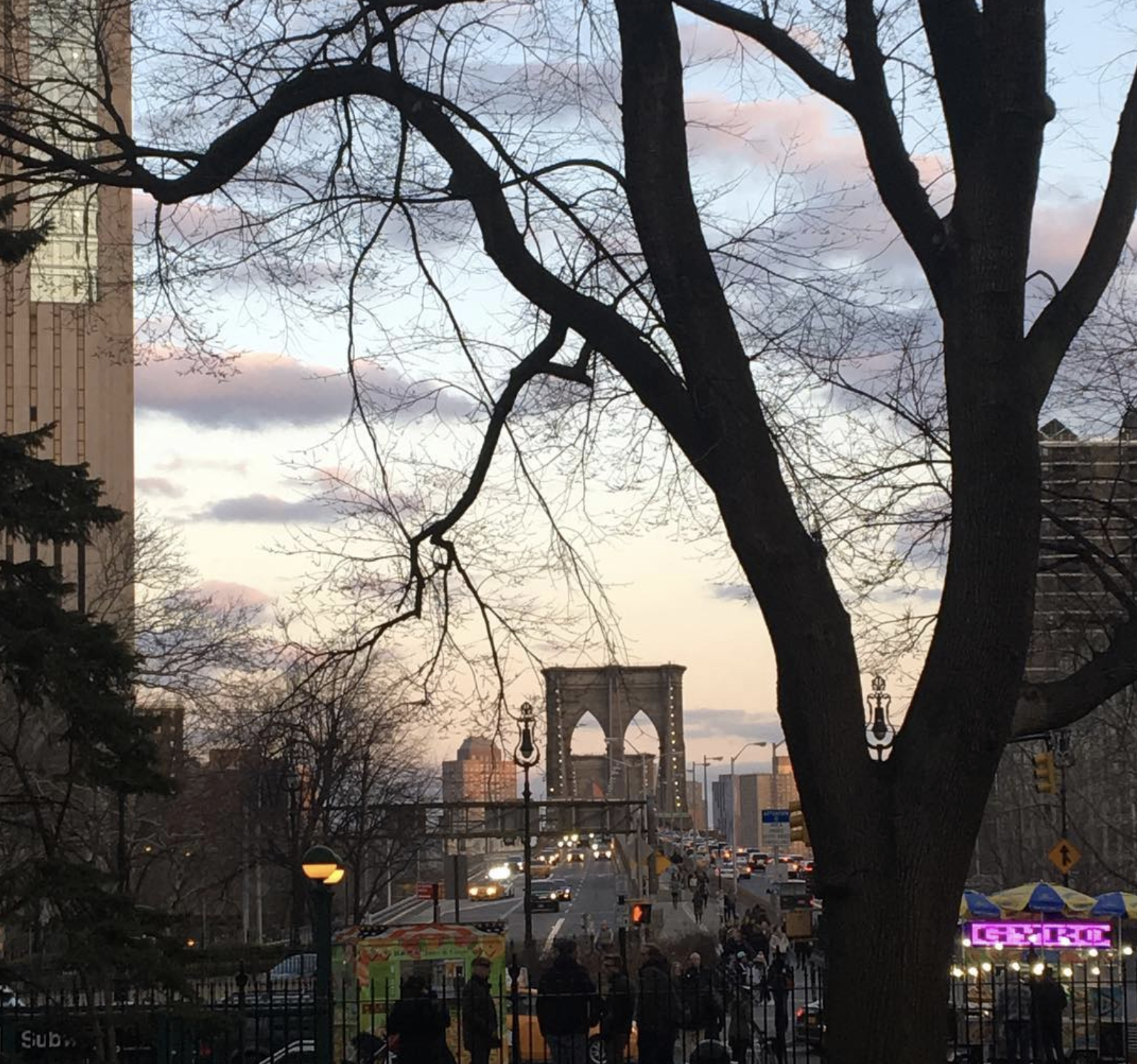 April 11, 2018 - 

Twilight, City Hall Park looking towards the Brooklyn Bridge #mvsontheroad