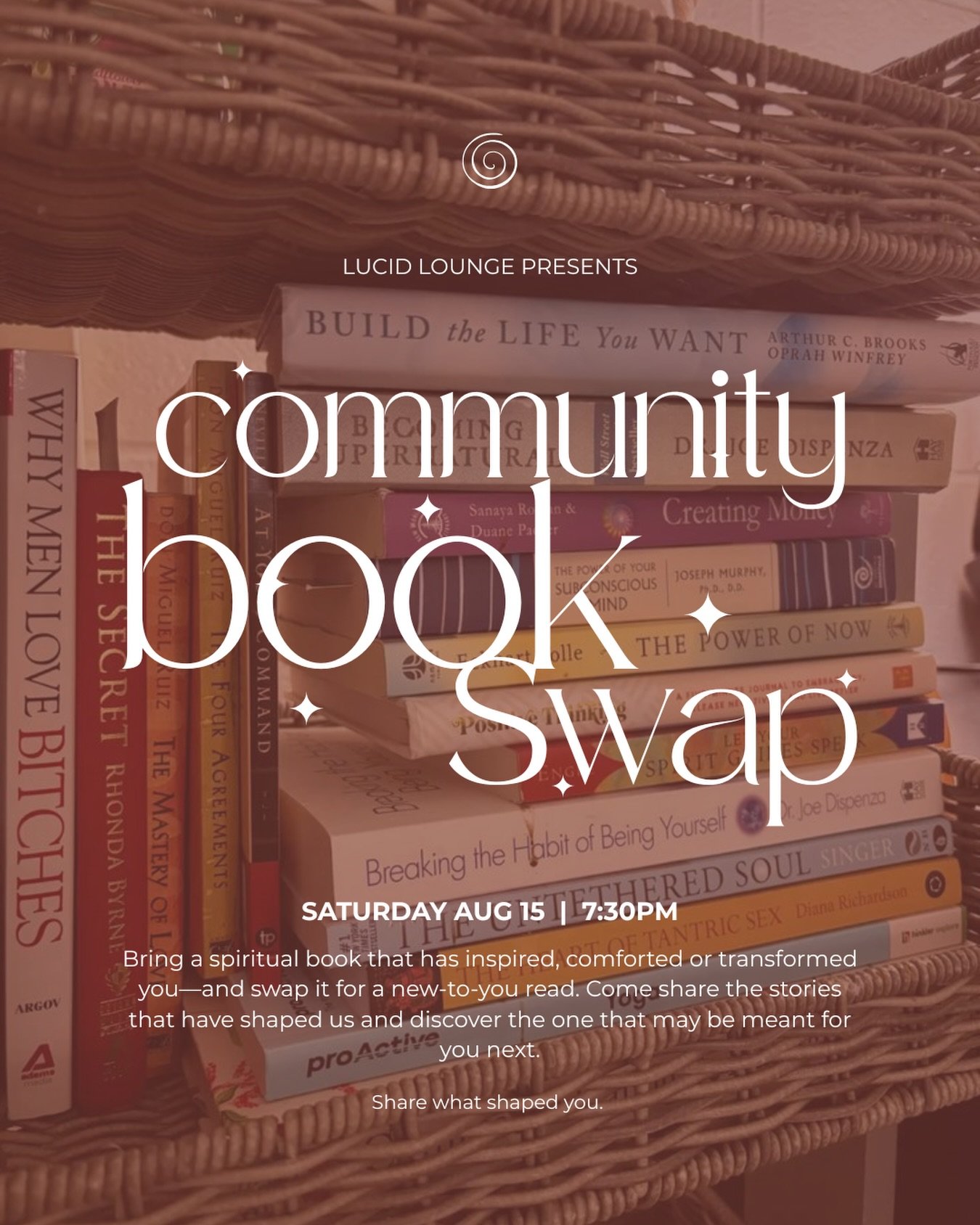 What&rsquo;s one spiritual book you wish everyone could read? 📚✨

Bring a favorite that has inspired, comforted or transformed you, and exchange it for a new-to-you read at our Community Book Swap. Come pass along a little wisdom, connect with kindr