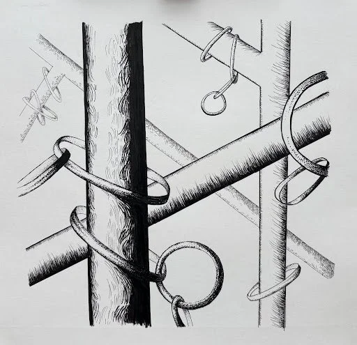 "Rings"
Ink on Paper
11"x11"
2024