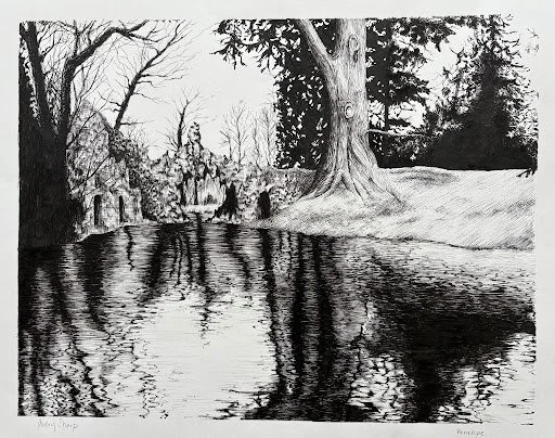 "Lake Frame From 'Penelope'"
Ink on Paper
18"x24"
2024