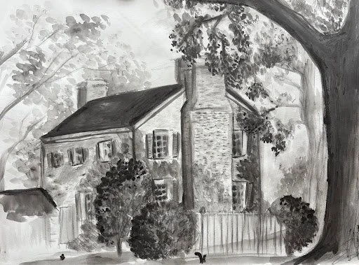 "Study of King House"
Water Soluble Graphite Stick on Paper
18"x24"
2024