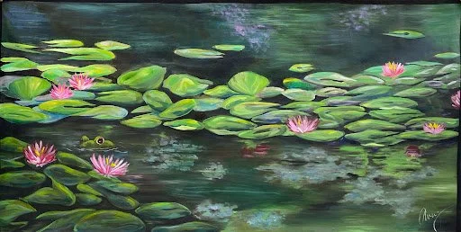 "Water Lilies"
Acrylic on Canvas
36"x72"
June 2022
✩
2022 Best Overall Award in The Aspiring Inspiration Art Exhibition hosted by The Kelly Fitzpatrick Center for the Arts