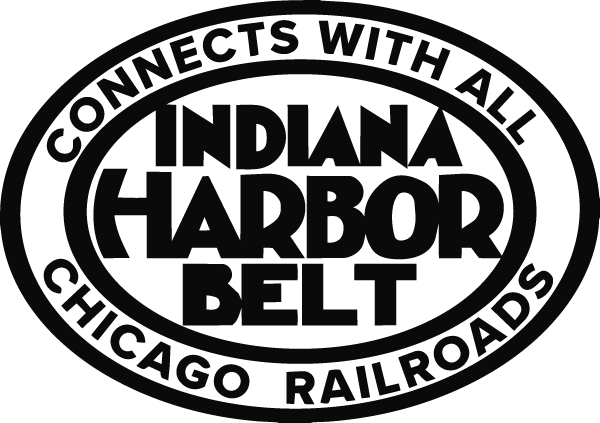 Logo for Indiana Harbor Belt, a Chicago railroad connecting all Chicago railroads.