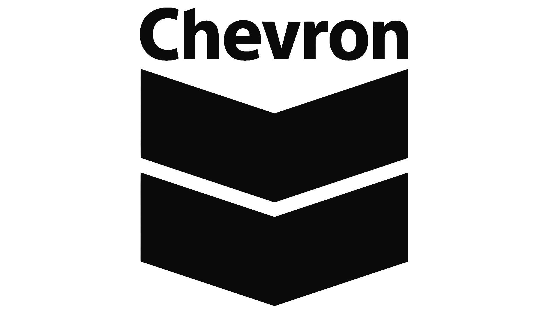 Black Chevron logo with the word 'Chevron' at the top, in a minimalistic style.
