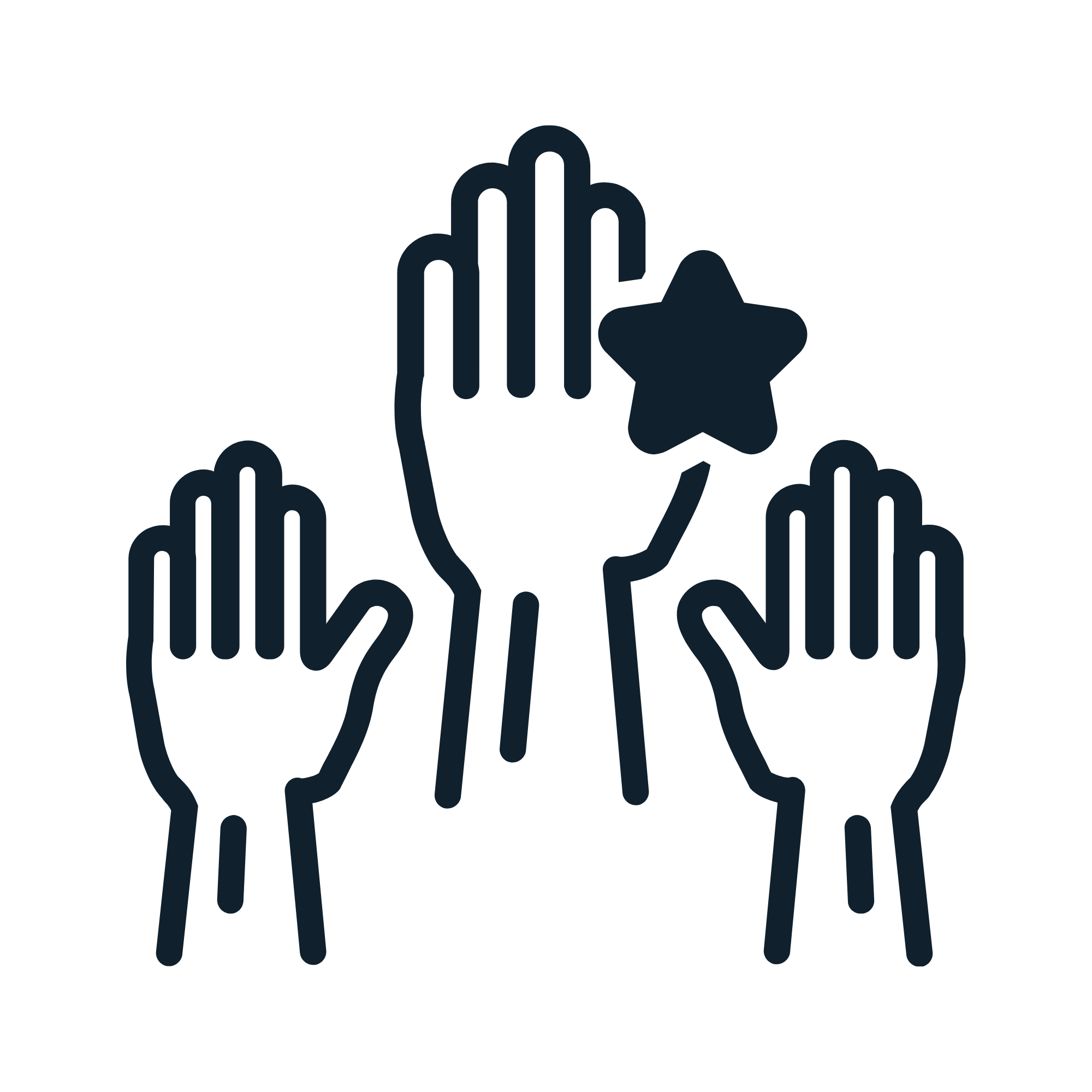 Hands being raised