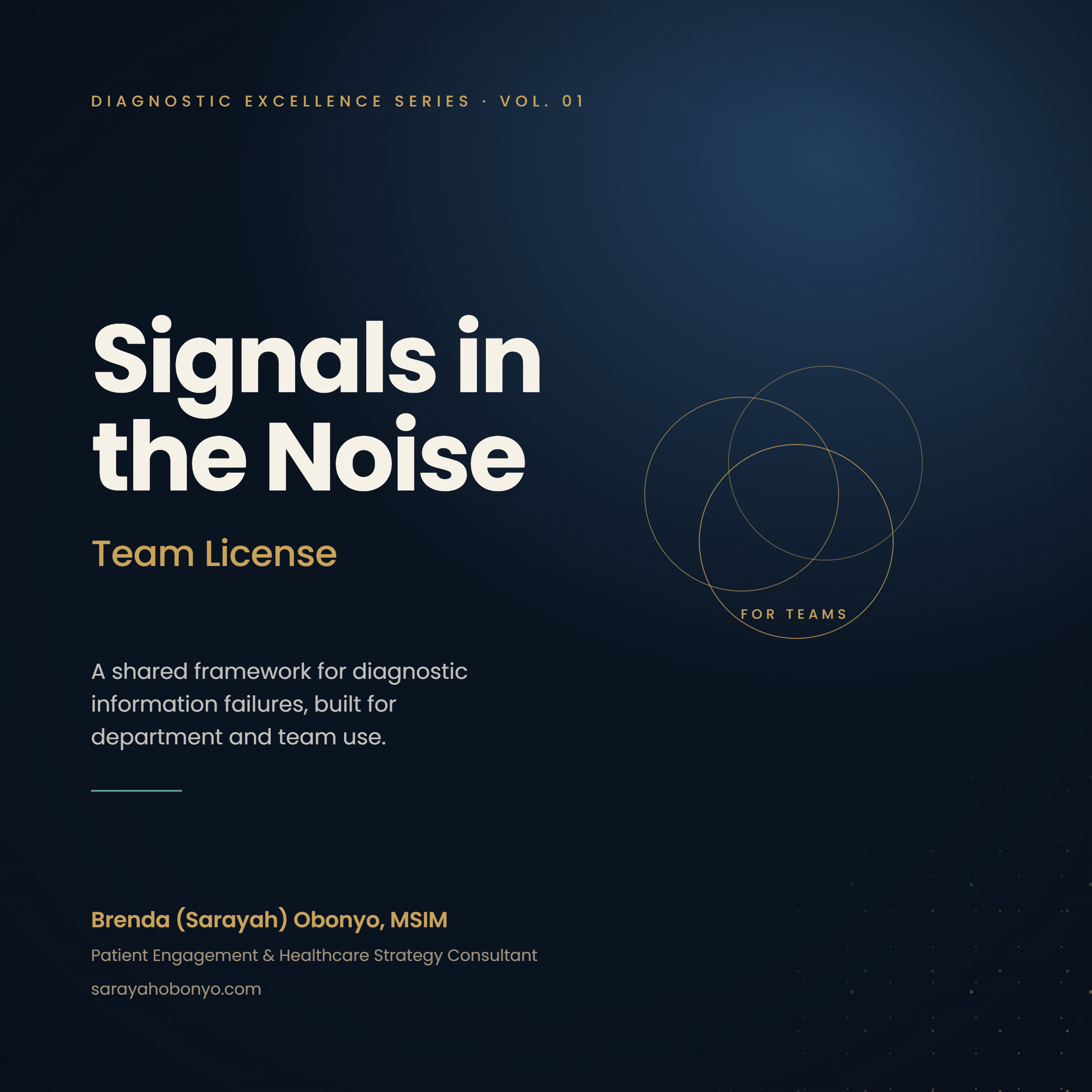 Signals in the Noise: Professional Toolkit. Team Licence