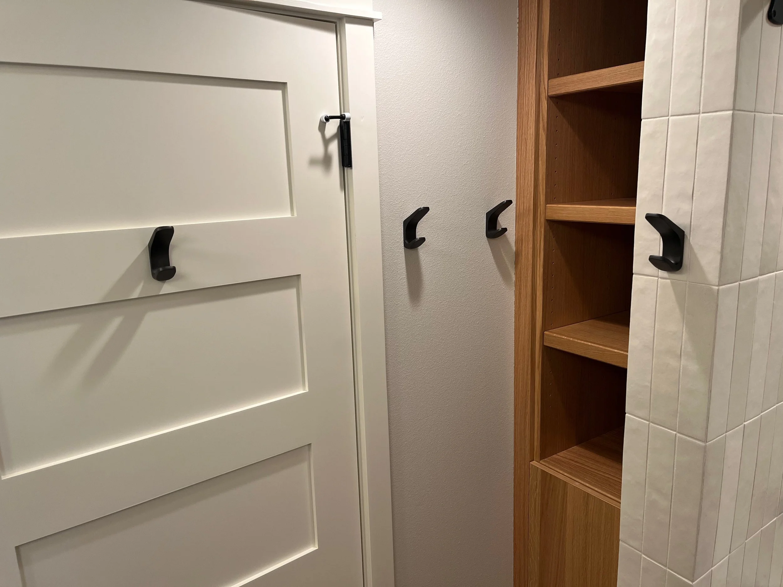 Bathroom Hardware Install (Robe Hooks)
