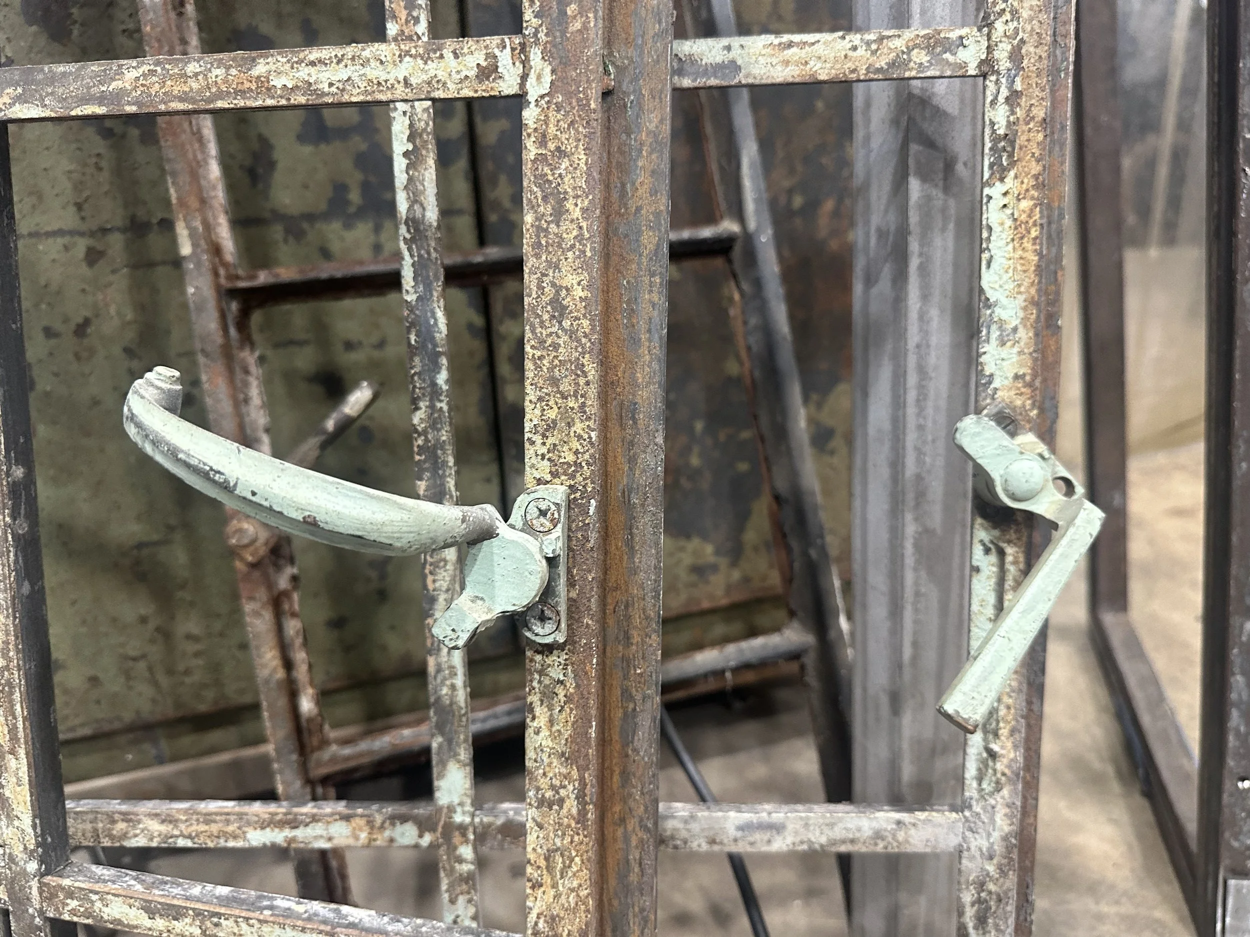 Bay window sash windows removed for restoration
