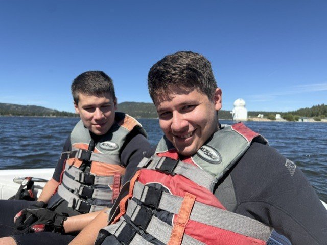 Young Adults with autism on a Big Bear trip on the lake