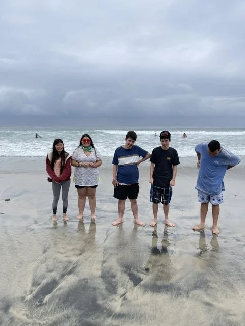 Young Adults group on a beach Trip