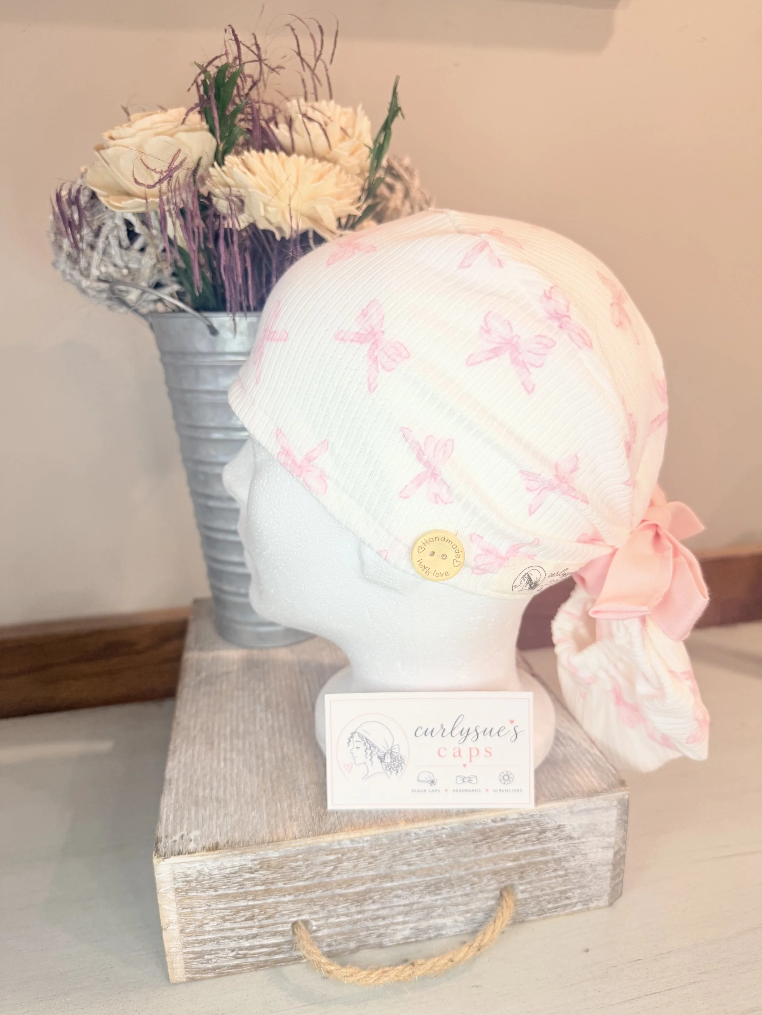 White with Pink bows