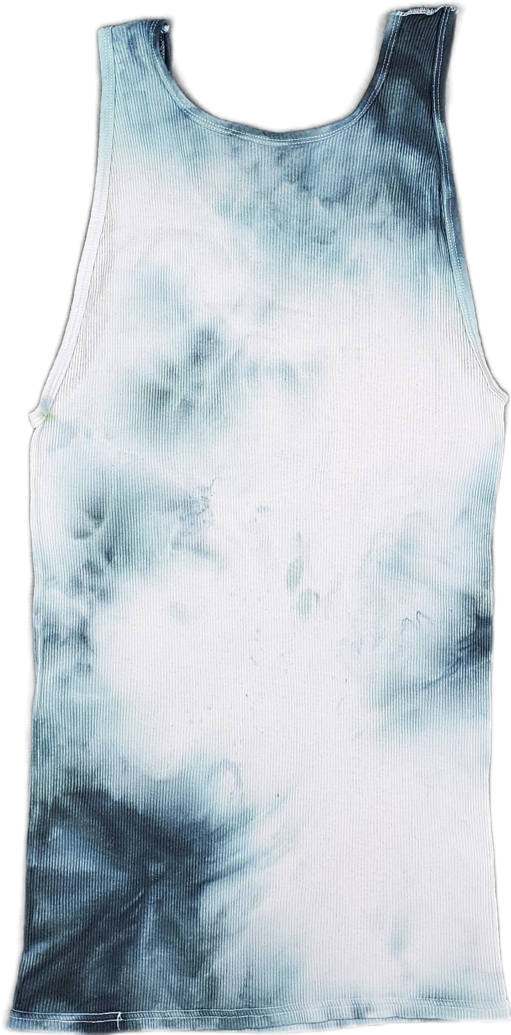 Blue and white tie-dye sleeveless dress