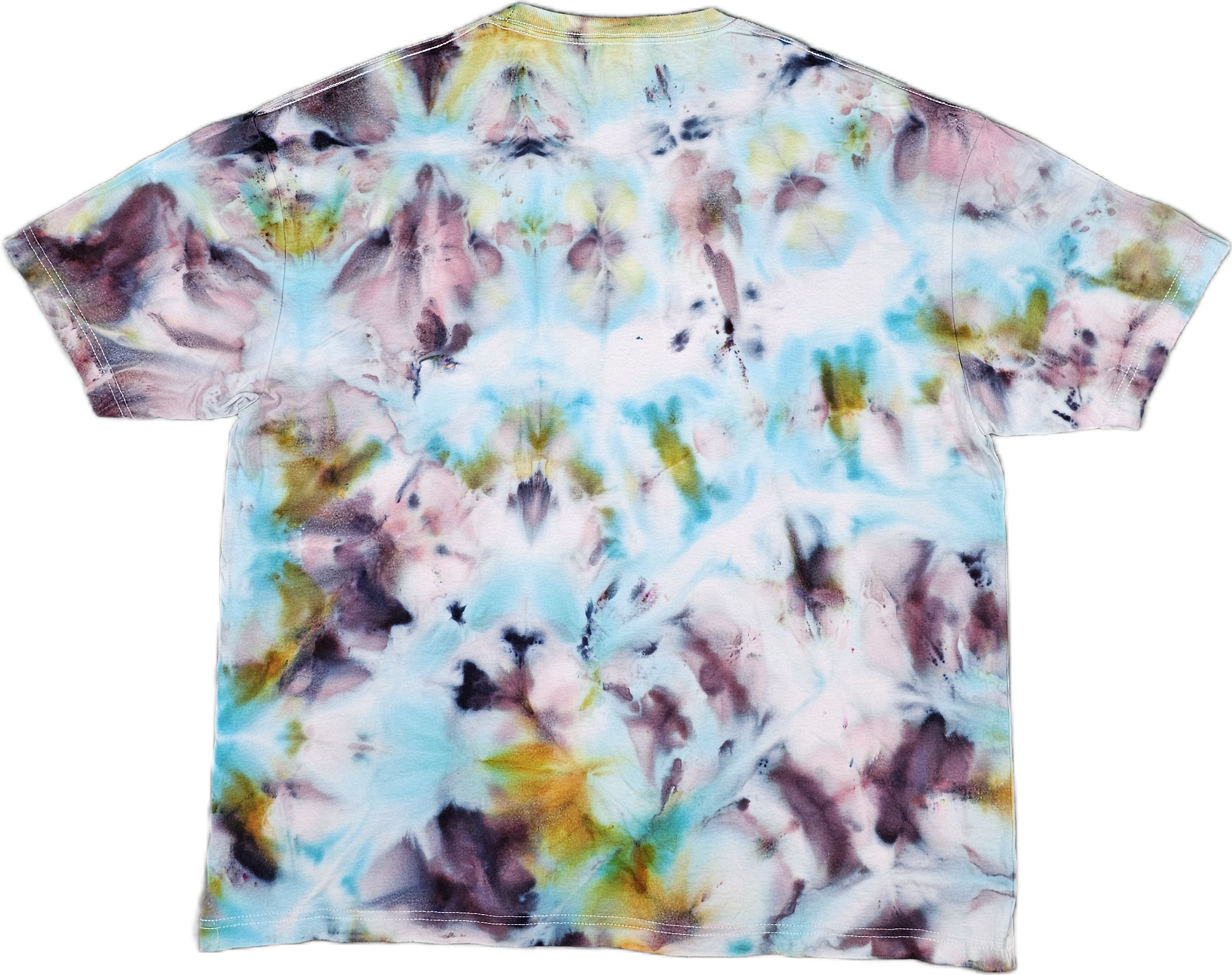 Bella + Canvas Tie-dye t-shirt with pastel colors and abstract patterns.