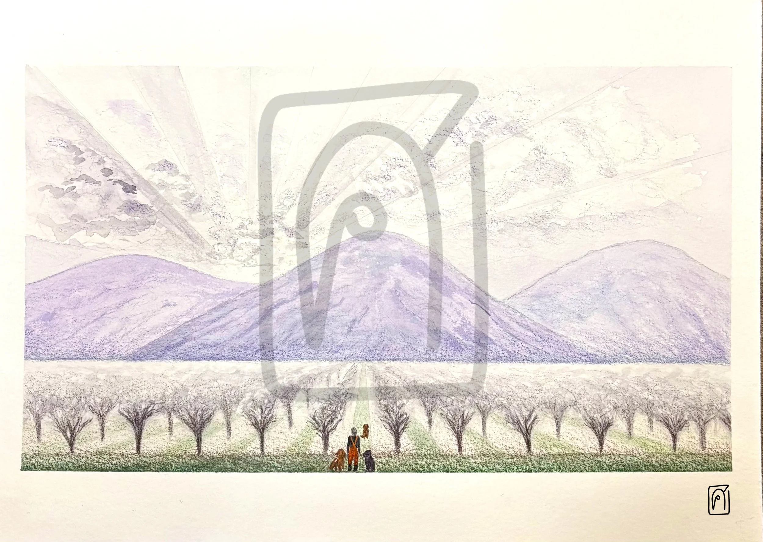 San Joaquin River Valley, 2026,
Watercolor and colored pencil