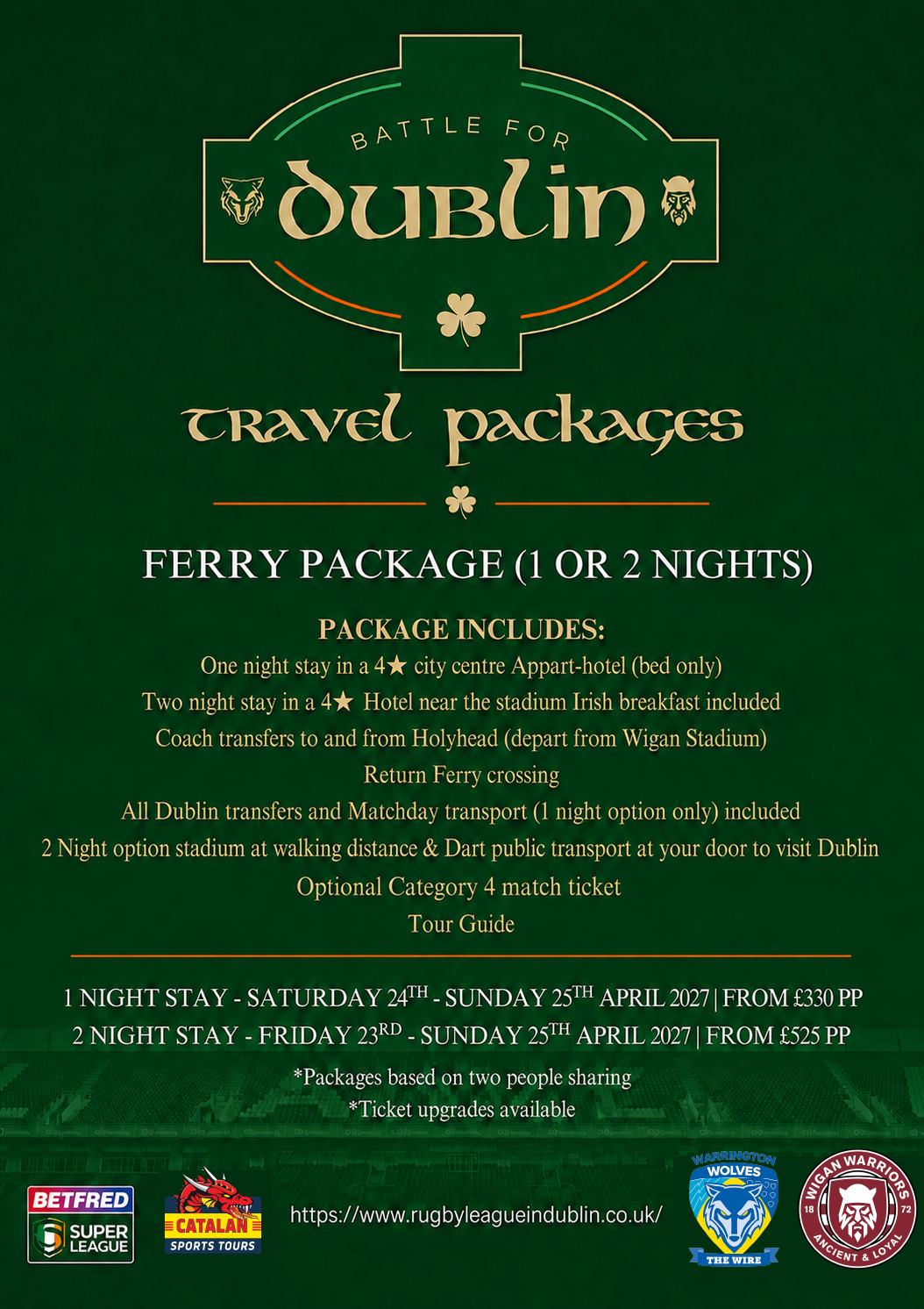 WARRINGTON WOLVES FERRY PACKAGE