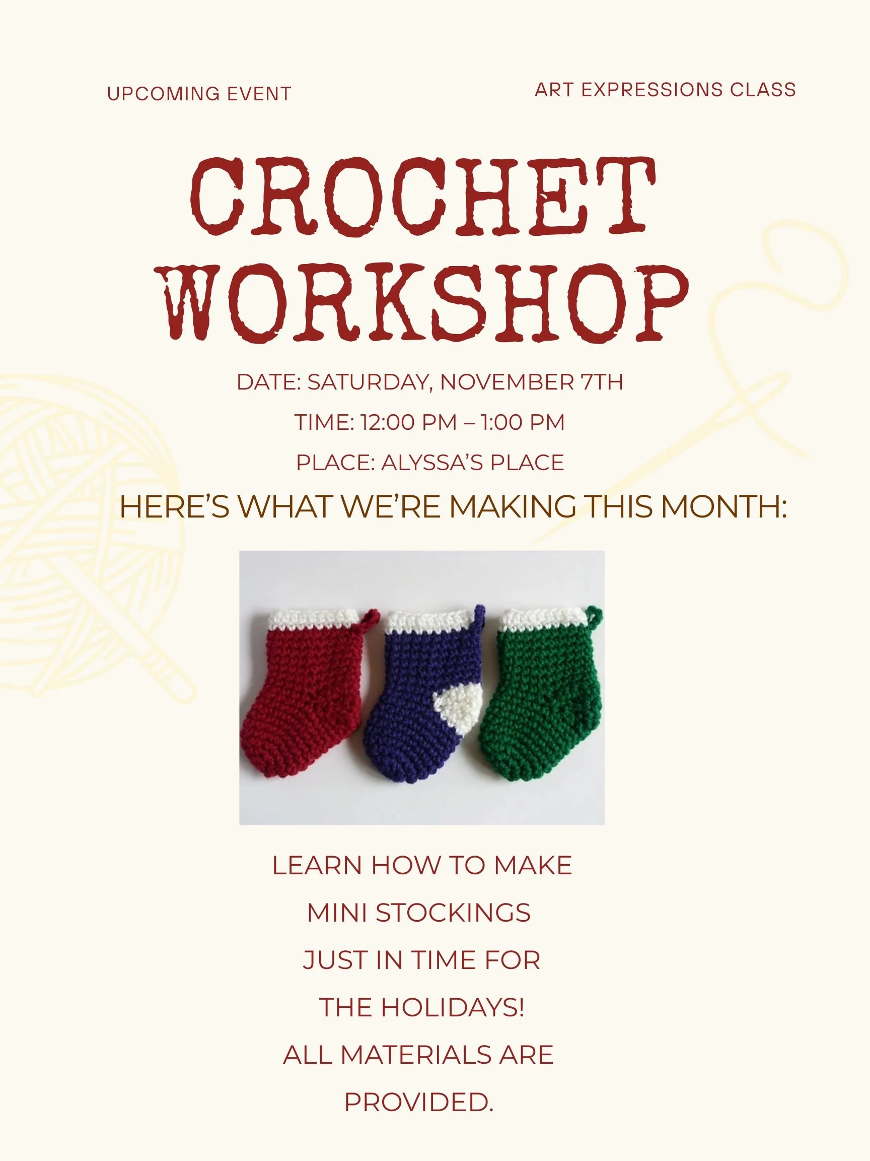 Crochet Class- December