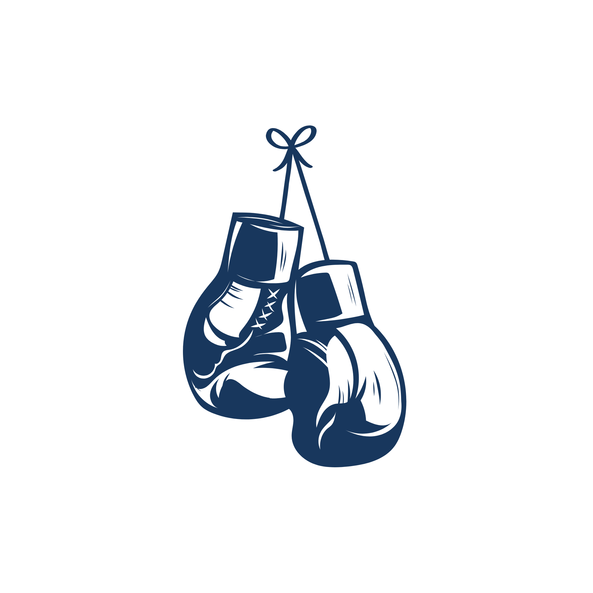 Illustration of a boxing gloves hanging from the strings.