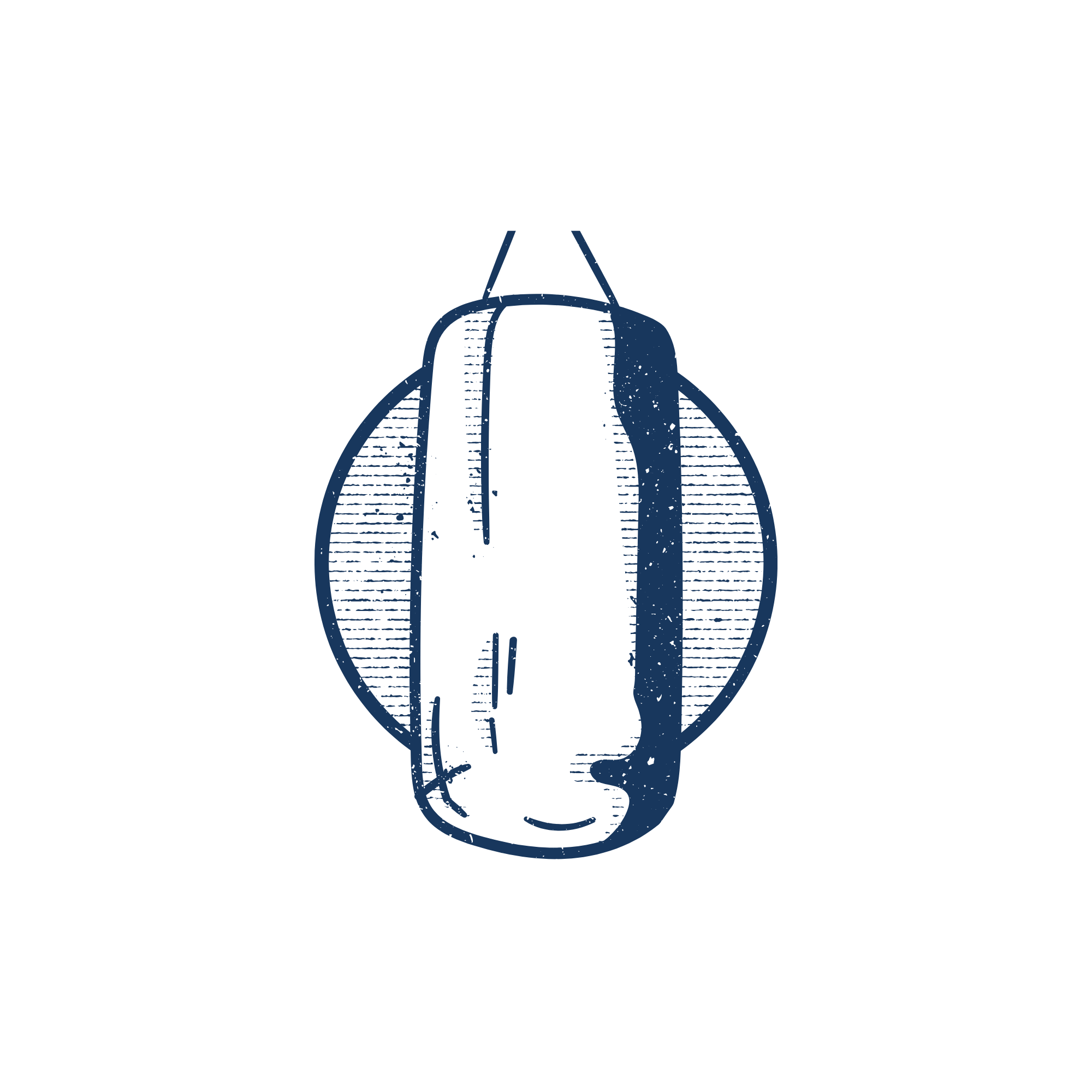 Simplified line drawing of boxing bag.