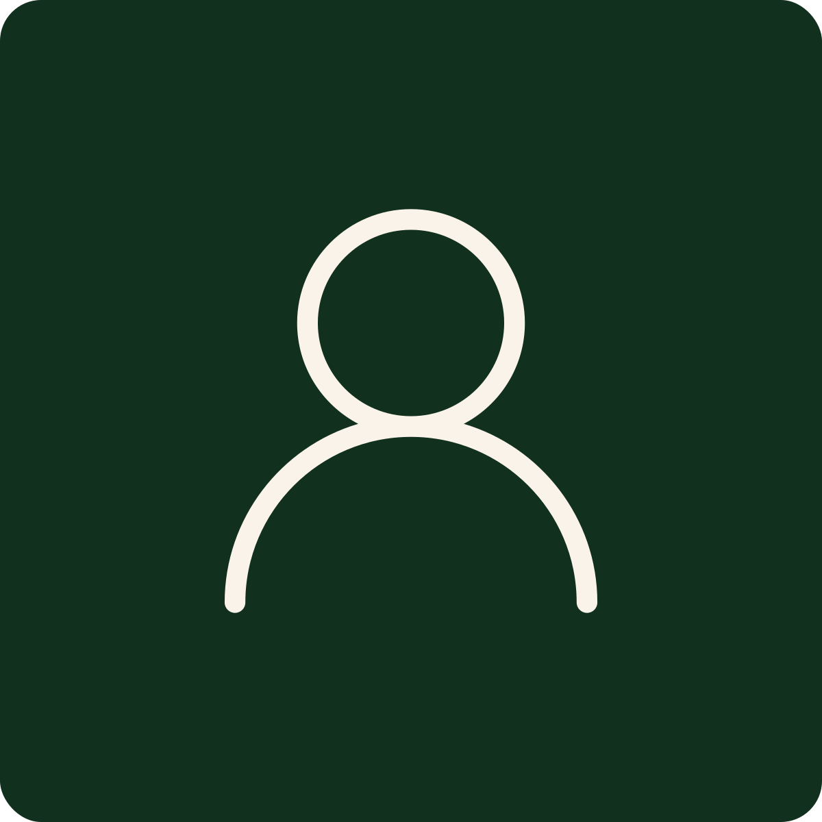 Gray user profile icon on a dark green background