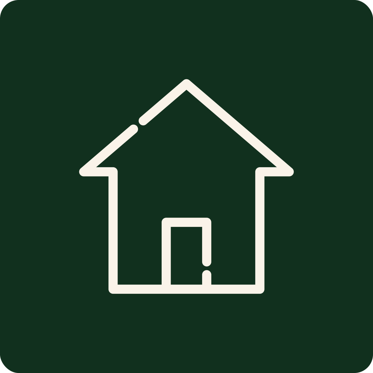 Icon of a house with an arrow pointing upward