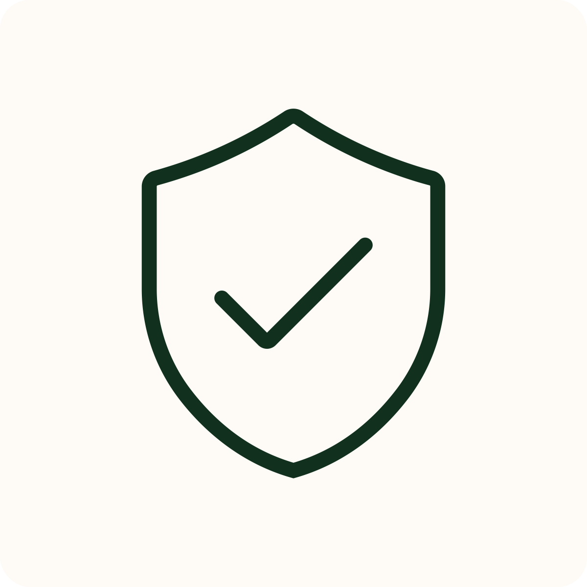 Shield with a checkmark, representing security or protection.