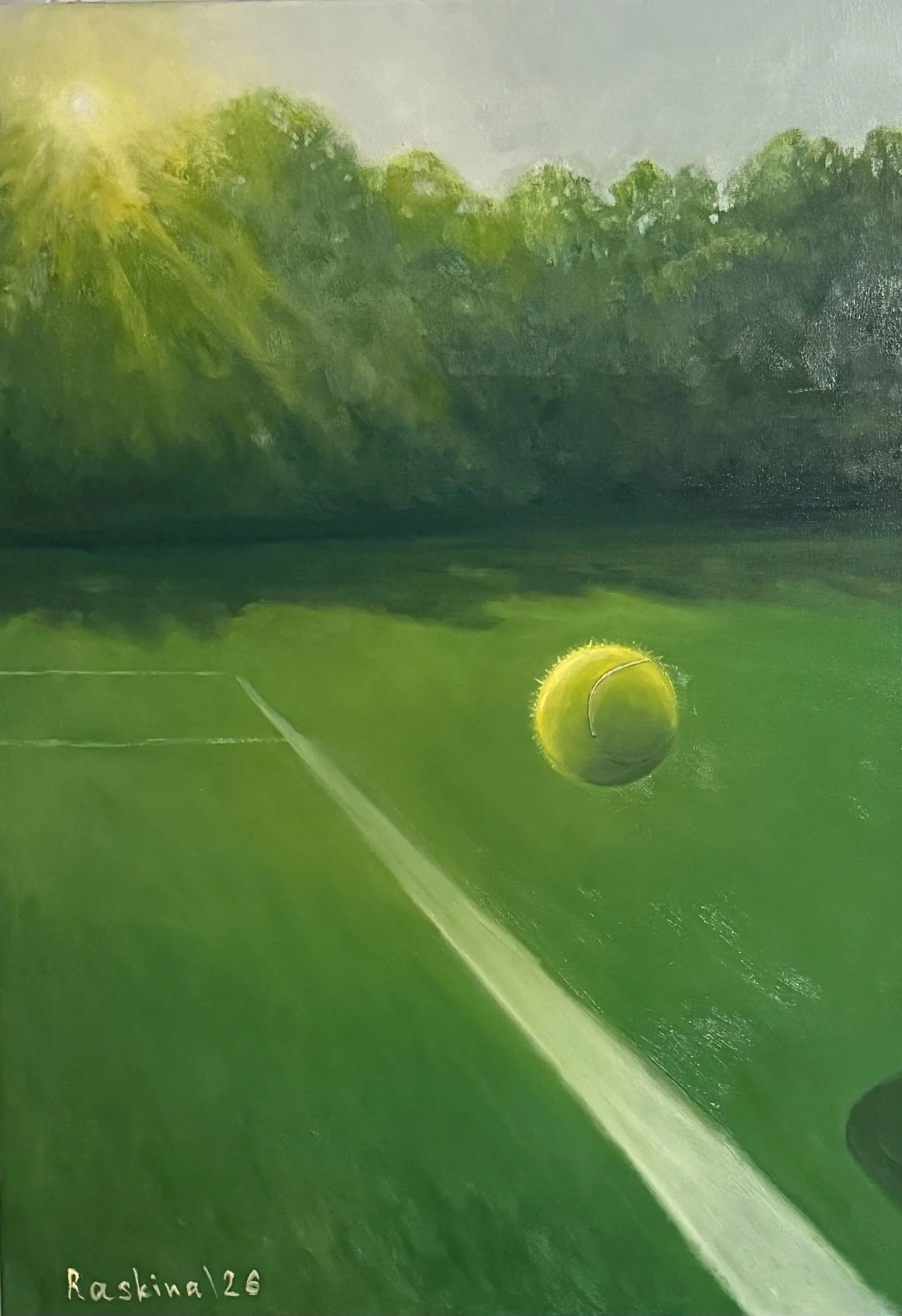 A bounce on grass