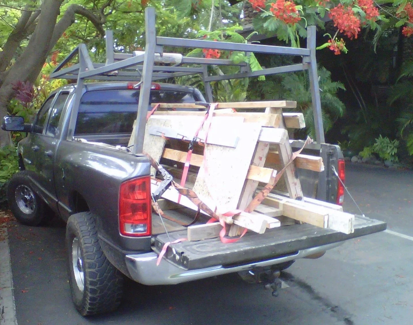 A fully equiped handyman truck with  construction materials
