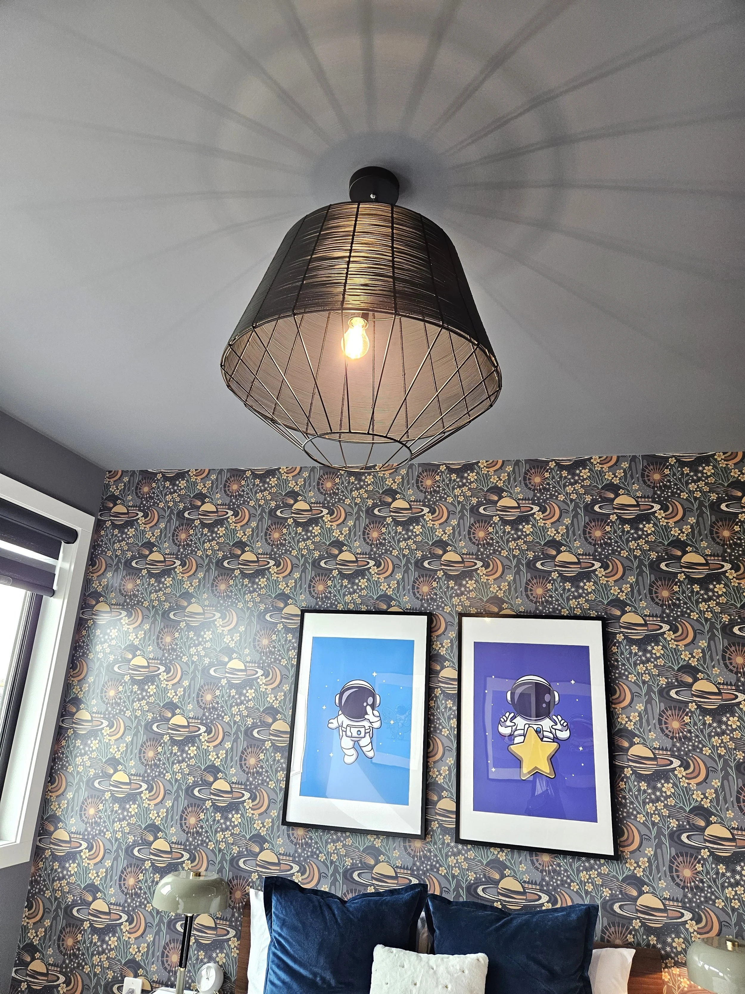 Bedroom modern ceiling light fixture install