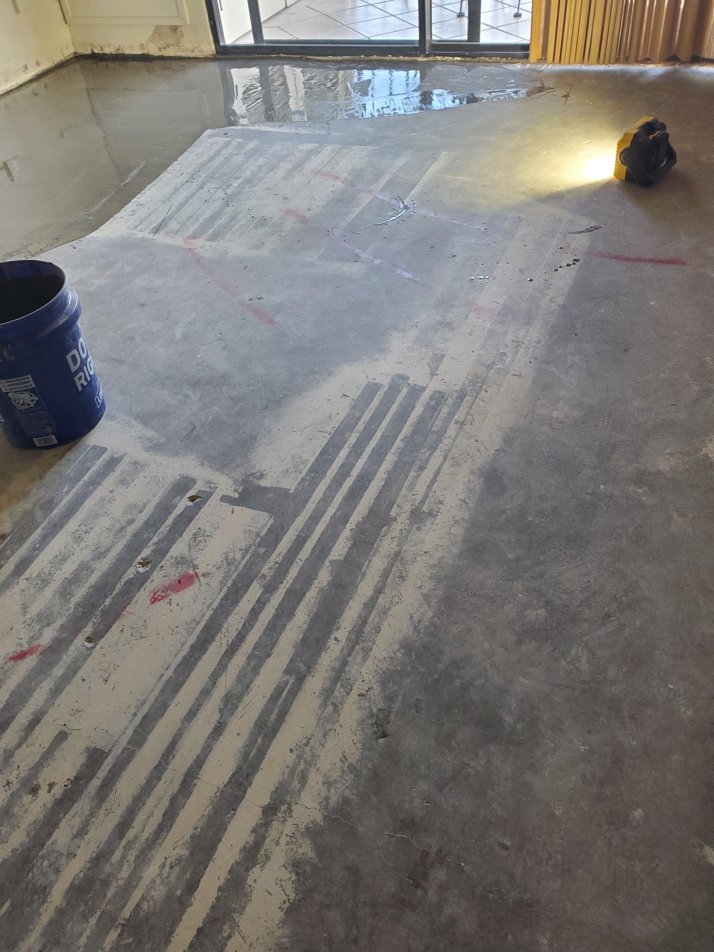Concrete floor prep for new tile floor install