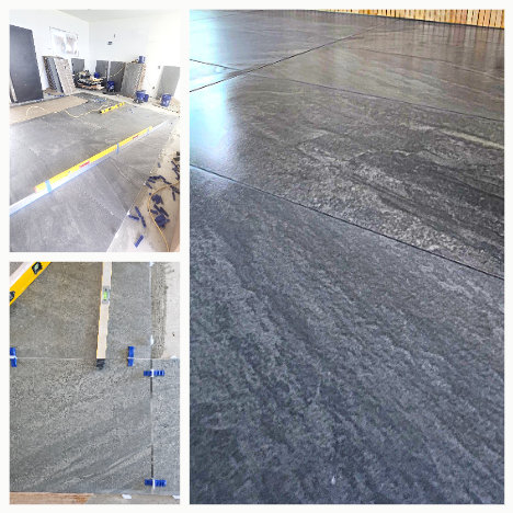 Large tile install