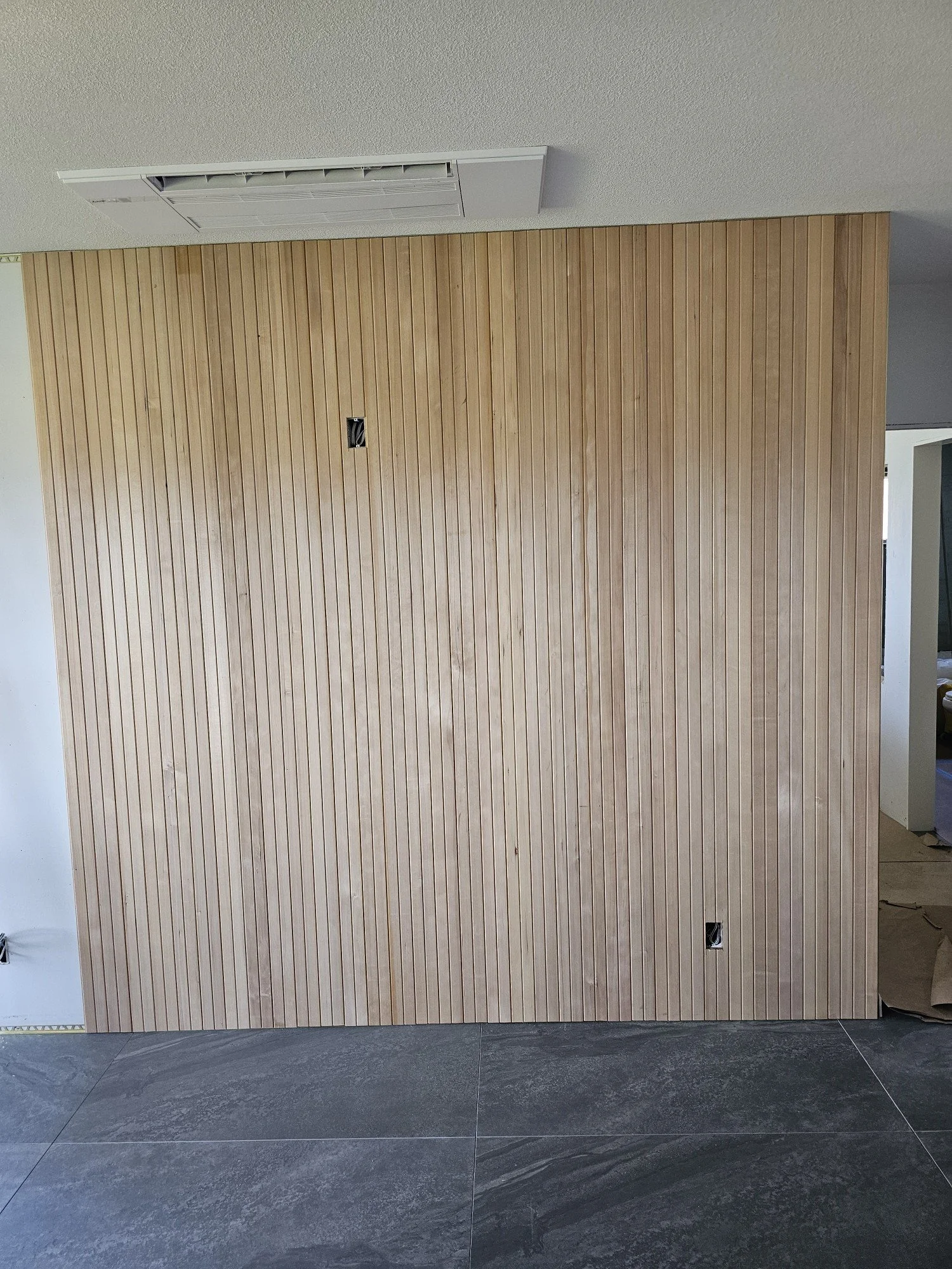 After: custom Shiplap accent wall install