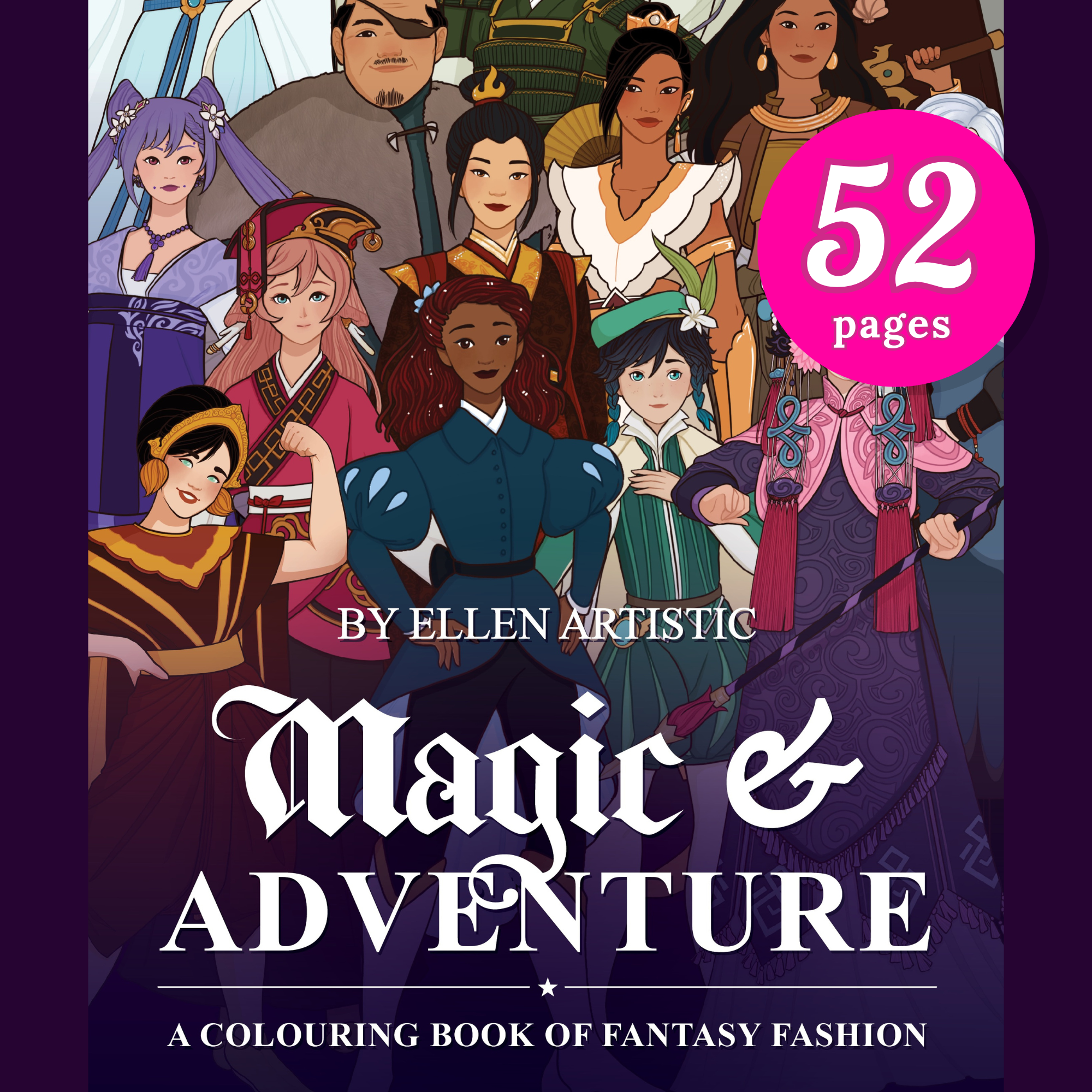 Magic & Adventure: A Fantasy Fashion Colouring Book